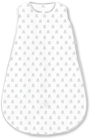 Amazing Baby Cotton Sleeping Sack, Wearable Blanket with 2-way Zipper, Sterling Tiny Bears, Medium (6-12 mo)