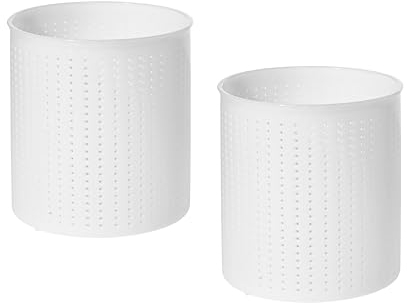 AlcoFermBrew 2 x Moule à fromage 12x13.5cm - 1kg Caciotta | Forme à fromage | Moule à faisselle | Fromage maison