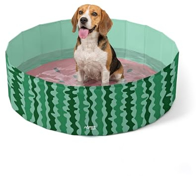 AQPET AqpetFriends Piscina in plastica per Cane Animali Domestici Pieghevole da Giardino Fantasia Fruit, 120x30 cm