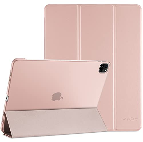 ProCase Fodral för iPad Pro 11 2022/2021/2020/2018, nytt förbättrat fodral utan att behöva oroa dig för användning, anti-fall skyddsfodral - rosa