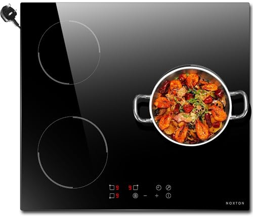NOXTON Induktionskofeld mit Stecker, 3 Platten, 3500W, Autarkes Induktionskofeld 60 cm Eibau, Kochfeld 3 Platten mit Booster, Touch-Bedienung, Timer, Kindersicherung, Automatische Abschaltung