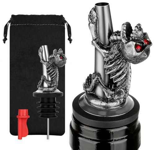 LULLEA Skelett Flaschenausgießer, Ausgießer Spirituosen, Totenkopf Geschenke Männer, Weinverschlüsse Ausgießer, Weinausgießer für Wein Schnaps,Weihnachtsgeschenke für ihn