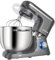 AUMATE Küchenmaschine, 1400 W, 8 L Knetmaschine, Teigmaschine mit Rührhaken, Knethaken, Schneebesen, 6 Geschwindigkeit, Mixer (Eisen Grau)