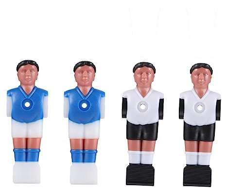 NULYLU Tischfußball Fußballspieler aus Kunstharz 4 Stück Langlebig und Verschleißfest Ersatzfiguren für Standard Tischfußballstangen Zubehör für und Spielzimmer