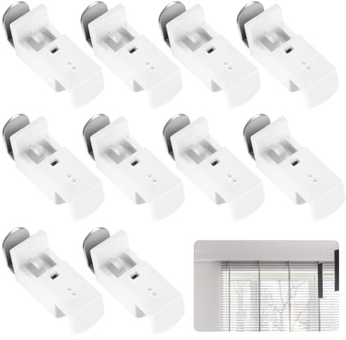 10 Pcs Clamp Bracket Pleated Blinds for Windows No Drilling, L-shaped Pleated Clip Brackets, Adjustable Pleated Blind Clamp Support Holder Clamping for Tensioned Pleated Blinds on Window Frame