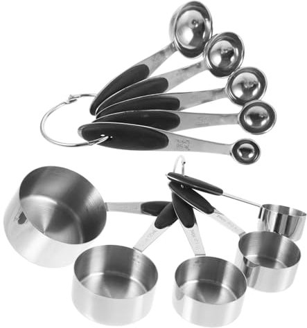 MOLUCKFU Set Di Misurini Da Cucina Bilancia 10 Cucchiai Dosatori Per Cottura Per Farina Zucchero Tè Facile Da Riporre.