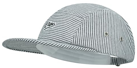 CLAPE Casquette de Baseball Homme Femme Casquette 5 Panneaux Bord Plat Reglable Coton Running Chapeau à Visière Soupl Noir Black BSAP2526
