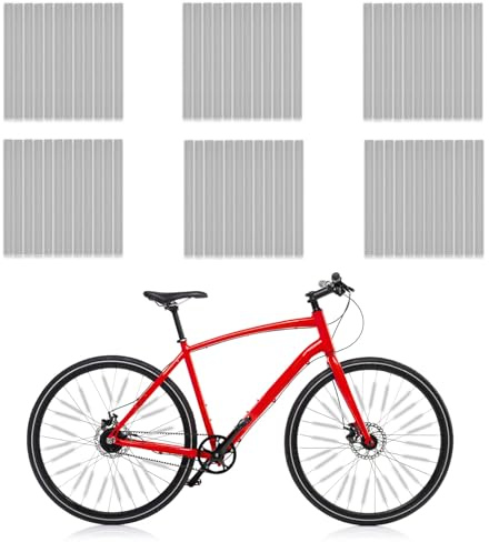 XIATIAN 72 Pcs Bike Spoke Reflector, Bike Wheel Spoke Reflectors, Bike Reflective Spoke for Night Riding 360° Visibility Tube Warning Strip Fits for All Standard Spoke Wheels (Silver)