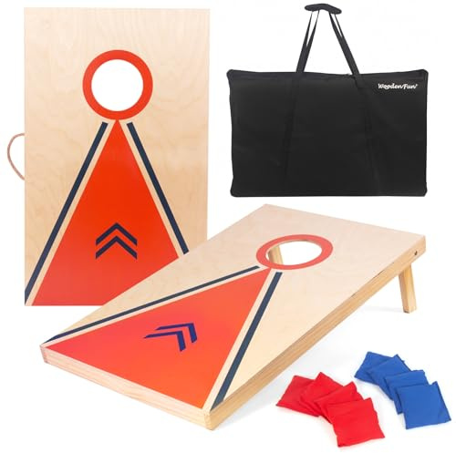 Cornhole Spiel Outdoor Wurfspiel für Kinder und Erwachsene mit 8 Sandsäckchen und 2 Cornhole Boards Strandspiel 90x55cm