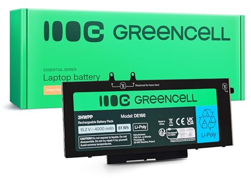 Green Cell N3HWPP laptopbatteri 15,2 V 4000 mAh 61Wh Li-Poly för Dell Latitude 5400 5401 5410 5411 5500 5501 Precision 3540 3541 3550 351– Lång drifttid, hög livslängd, exakt passform
