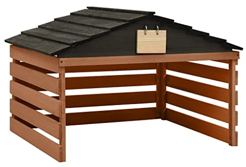 Caseta de cortacésped robótico negro y marrón 78x74x54 cm abeto,Casa y jardín,Jardín,Accesorios para maquinaria de jardinería,Accesorios de cortacéspedes,Fundas para cortadoras de césped-315301