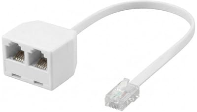 ZEXIJOW Bifurcador de Teléfono RJ11 Macho a Doble RJ11 Hembra, Adaptador Divisor 6P4C con Cable para Teléfono Fijo, Splitter para Fax y Módem