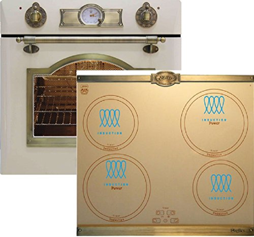 Kaiser Empire-set: Elektrisk ugn Eh6355 Elf Em och induktionshäll KCT 6395IElfEm 60 cm – elfenben, roterande spett, självrengöring
