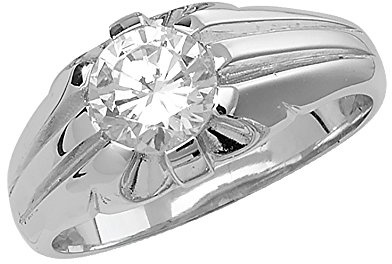Anello da Uomo Solitario in Argento Sterling con Zirconia cubica WJS22206
