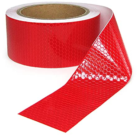 RAMROXX Signalband Markierungsband Absperrband selbstklebend reflektierend rot 60m