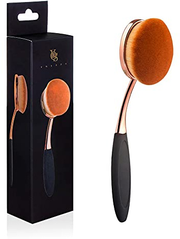 Yoseng Oval Foundation Brush Second Largest Toothbrush Makeup Brushes Fast Flawless Application Liquid Cream Powder Foundation Sunscreen(Medium)