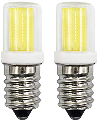 BROLSKUN E14 LED Kühlschranklampe 2W Ersatz Glühlampe 15W-25W Kaltweiß 6000K 220LM E14 Kleine Edison Schraube Mini Glühbirne für Salzlampe, Nähmaschinen, Dunstabzugshauben AC 220V-240V (2er Pack)