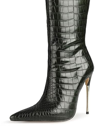 Microfibre Fashion Over-Knee Boots Lace Zip Stiletto with High Heel Handmade Overknee Boots for Women Large Size z846bs, black, 10 US