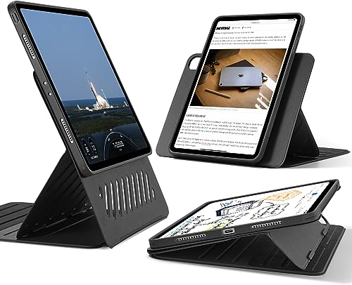 ESR für iPad Pro 12.9 Hülle 2022/2021, iPad Pro 12,9 Zoll Case, abnehmbare magnetische Abdeckung, Verstellbarer Hoch-/Querformatständer mit erhöhter Displayansicht, 9 Standwinkel, Shift-Serie, Schwarz