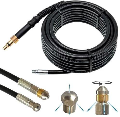 30 Meter Rohrreinigungsschlauch für Hochdruckreiniger - Verstopfungen leicht entfernen - Passend für fast alle Hochdruckreiniger von M&M Smartek (Für Lavor Duro Ferrex Parkside)