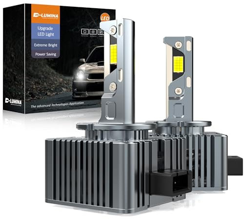 D-Lumina D1S LED Anti-Error Headlight Bulb, 20000LM 120W 6500K Extremely Bright White LED Conversion Kit, CANBUS Headlight Replace OEM Xenon HID Bulb Plug and Play, 2 Pieces