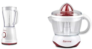 Girmi FR46 Frullatore Elettrico, 1.5 Litri, 2 velocità con Pulse, 4 lame Inox, Tappo dosatore & SR02 Spremiagrumi Elettrico, 25 W, Capacità 700cc