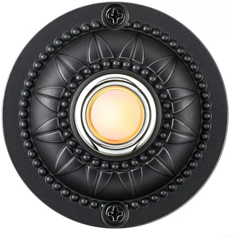Pulsante rotondo per campanello in metallo, cablato illuminato, pulsante di ricambio per campanello in ferro massiccio per porta d'ingresso di casa, 5 cm