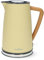Nedis 1.7L Soft Touch Jug Kettle with Wood Effect Handle, Overheat Protection, Removeable Filter, 2.2KW - Matte Cream Yellow