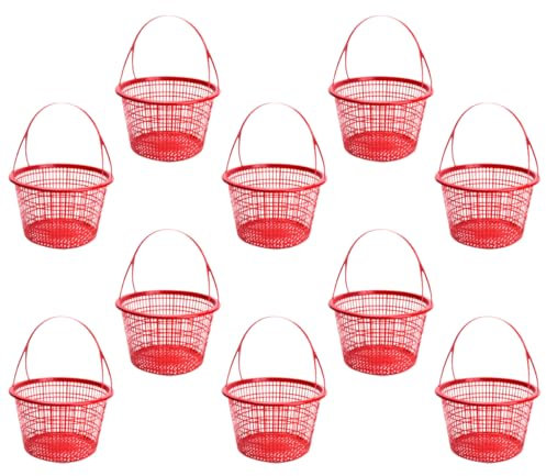 POPETPOP Lot de 10 Paniers De Cueillette De Fruits Conteneurs De Baies Paniers De Fraises pour De Fête Paniers De Rangement De Fraises Paniers De Courses Paniers De Légumes