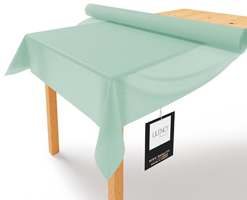 LILENO HOME Rouleau de nappe 1,10 x 25 m, en tissu non tissé, aspect tissu, lavable, vendu au mètre, jetable, rouleau de nappe en papier, alternative