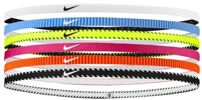 Nike Flex Classic Slim Headbands 6PK Bandes élastiques fines pour cheveux Sport Volt (6 unités)