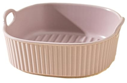 Keramisk gratinform för airfryer, färgglad emaljerad fyrkantig gratinform med handtag för lasagne, pommes frites, soppa (lila)