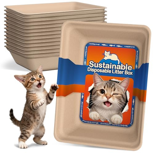 12-Pack Disposable Cat Litter Boxes: Leak-Proof & Odor-Control Cat Trays