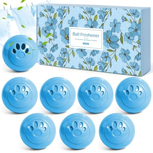 Scent-Hi Desodorierung Bälle für Turnschuhe, Schließfächer, Sporttaschen, Schuh Deo, Ideal auch für Häuser, Büros, Einfaches Twistlock -Leinen 8er Pack