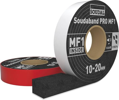 Soudal Soudaband PRO MF1 Multifunktions SWS Fensteranschlussband 53mm - 83mm Kompriband Quellband Wärmedämmend Schallisolierend (63 (10-20mm) 6 Meter)