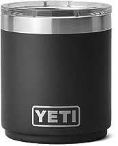 Yeti Rambler 10 oz Stackable Lowball 2.0, Vacuum Insulated, Stainless Steel with MagSlider Lid, Black