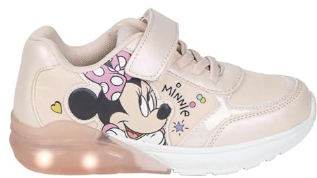 Sneakers Minnie per Bambini - Rosa - Taglia 28 - Chiusura in Velcro - Scarpe da Ginnastica con Suola in TPR e Luce LED - Chiusura Posteriore - Prodotto Originale Disegnato in Spagna