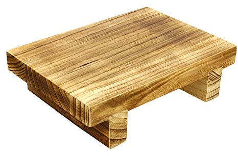 Wooden Step Stool for Adults - Multipurpose Bedside and Kitchen Ladder, Outdoor Bench, Flower Pot Shelf, Toilet Riser (Brown)