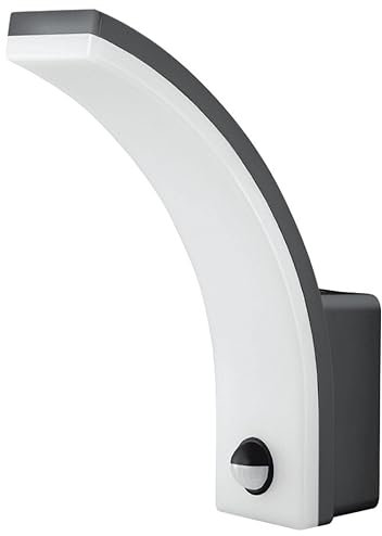 EL-HOME fachada LED ML-21B7 Movimiento 140° PIR, 20W, 2300lm, Sensor crepuscular, IP65-para, Aplique, lámpara de jardín, portalámparas, luz Exterior, 20 W, Negro, 18,80x25,00x6,60