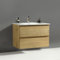 Alpenberger Waschtisch mit Unterschrank 80 cm Breit | Badezimmermöbel Set | Waschbecken Gäste WC | Waschbeckenunterschrank Hängend | Badmöbel (Vivento 80 Eiche Natur)