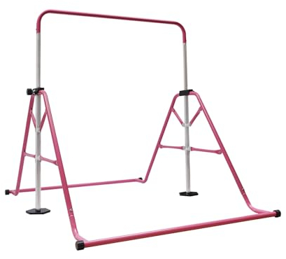 Barre de gymnastique pour enfants - Barre d'inclinaison horizontale pliable - Hauteur réglable - Équipement d'entraînement pour l'extérieur - Pour l'intérieur et l'extérieur, la maison, le jardin