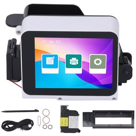 Sxhlseller Stampante a Getto D'Inchiostro Portatile, Mini Piccola Stampante a Getto D'Inchiostro con Touchscreen HD, 12,7 Mm 600 Dpi 28 Lingue e Cartuccia D'Inchiostro Ad Asciugatura