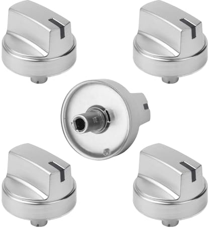5 Pack WB03X29315 Knob Fit for GE Cooktop Knob Replacement, KIP 5U06 191D9233 Stove Knobs Compatible with GE Gas Stove Knobs Replace Part AP6327765 4585907, Compatible with JGP5030SL1SS JGP5036SL1SS