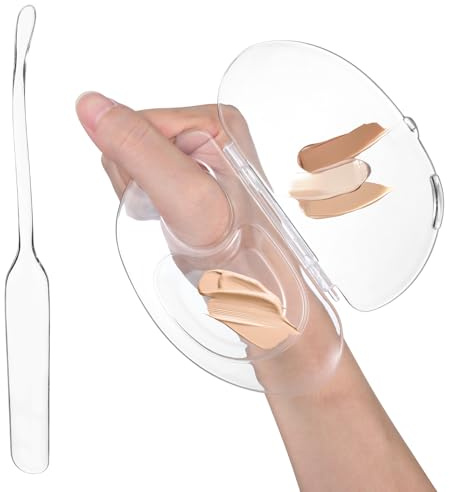 Makeup Mixing Palette, Foundation Mixing Palette with Transparent Spatula Tool, Makeup Palettes Tray for Eyeshadow Liquid Foundation