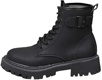 Generisch Bottines Chelsea en cuir pour femme, bottines à plateforme, bottines à tige large, bottes en cuir pour loisirs, mariage, fête