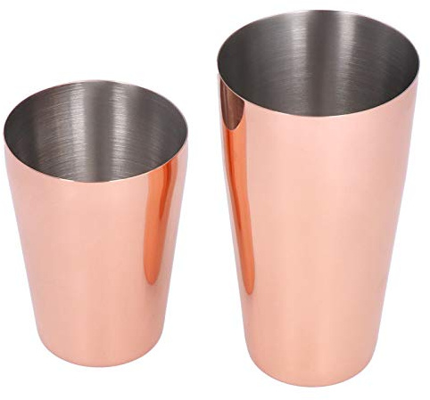 DriKou Boston Shaker, Rostfritt stål Cocktail Wine Drink Shaker Mixer Skakburkar Bartending Tools (Rose guld)