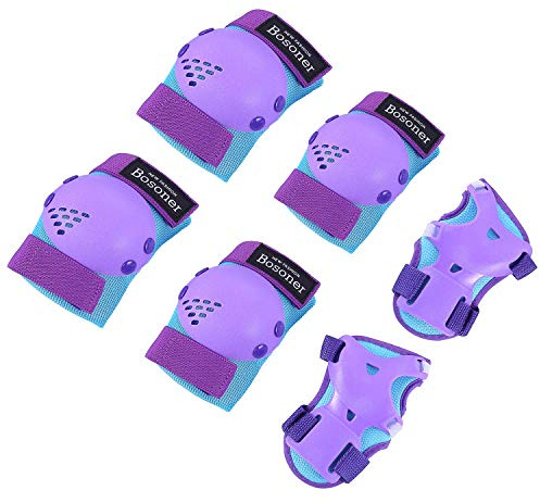 BOSONER Kids/Youth Knee Pad Elbow Pads for Roller Skates Cycling BMX Bike Skateboard Inline Rollerblading, Skating Scooter Riding Sports