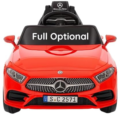 BabyCar Mercedes CLS 350 AMG | Coche Electrico para Niños 12V con 2 Motores 25W | Carro Electrico Infantil con Mando Parental, Asiento de Piel, Puertas Abatibles, MP3/USB | Mercedes Oficial | Rojo