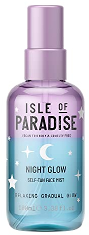 Isle of Paradise Self Tan Face Mist Night (100 ml) Gradual Self Tan Face Mist, kombiniert Hautpflege und Selbstbräunung, natürliche Inhaltsstoffe & vegan