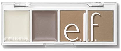 e.l.f. Cosmetics Bite-Size Brow, Mini Brow Quad with Ultra-Pigmented Waxes & Powders, Eyebrow Grooming & Makeup Kit, Blonde, 0.14 Oz